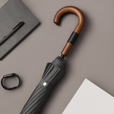 포유렐라 튼튼한 16k 원목 곡선형 장우산 골프우산 자동 대형 우산 #5