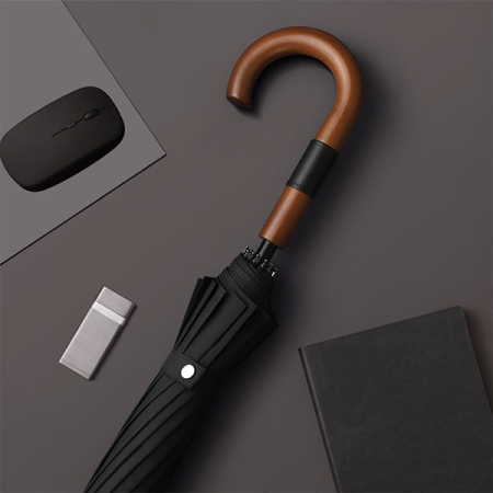 포유렐라 튼튼한 16k 원목 곡선형 장우산 골프우산 자동 대형 우산 #3