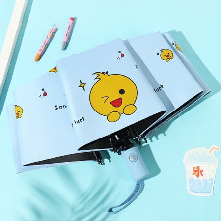 오리 3단 자동우산, 원터치 튼튼한 오리 암막 자동 접이식 3단 우산 #5