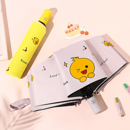 오리 3단 자동우산, 원터치 튼튼한 오리 암막 자동 접이식 3단 우산 #3