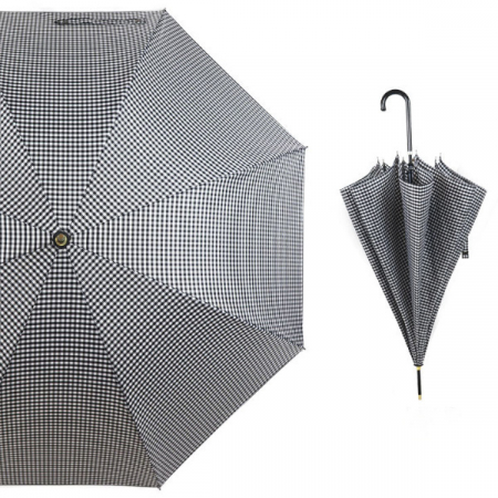 모던 체크무늬 장우산, 튼튼한 하운드투스 자동 장우산 고급 대형 큰 우산 #6
