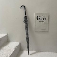 모던 체크무늬 장우산, 튼튼한 하운드투스 자동 장우산 고급 대형 큰 우산