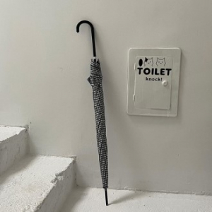 모던 체크무늬 장우산, 튼튼한 하운드투스 자동 장우산 고급 대형 큰 우산