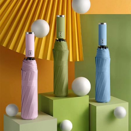 포유렐라 튼튼한 10k 암막 경량 접이식 3단 자동 우산 #3