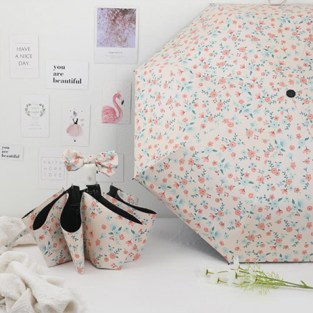 핑크플라워 3단 자동 우산 양산 초경량 암막 우양산 양우산 #5