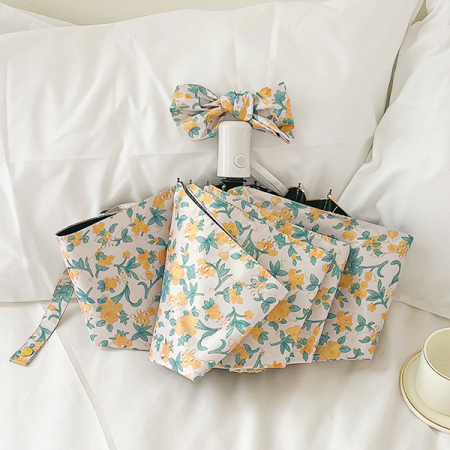 옐로우 플라워 3단 자외산차단 양산 미니 초경량 암막 우양산 양우산 우산 #3