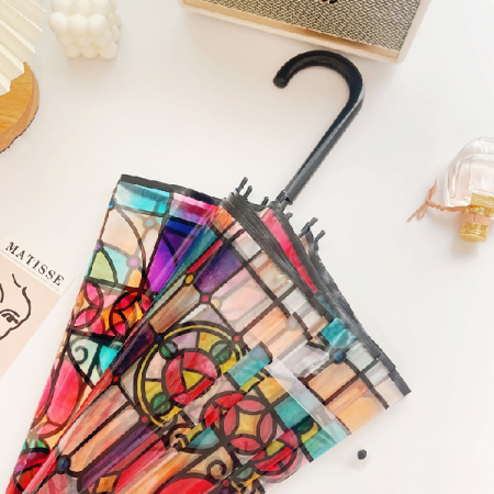 홀로그램 피카소 우산 오로라 투명 비닐 장우산, 튼튼한 비닐 장우산 #7