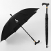 작은이미지: 포유렐라 지팡이 블랙 튼튼한 고급 대형 자동 큰 장우산 #4