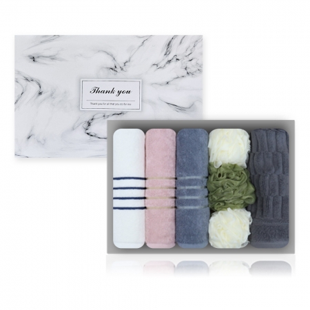 포레스트 르블랑 선물세트 호텔타올 30수 150g 3장 + 샤워볼 3개 + 면 발매트 1장 #2