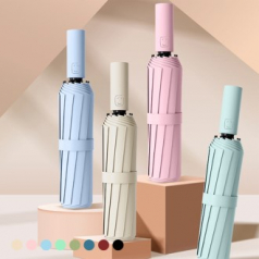 포유렐라 튼튼한 20K 파스텔 3단 암막 접이식 휴대용 자동우산