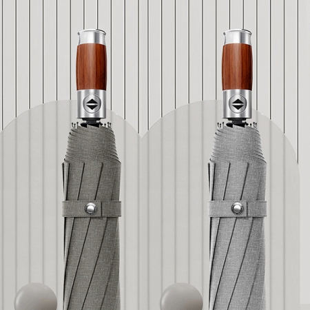 포유렐라 튼튼한 20K 라이트 우드 3단 암막 접이식 휴대용 자동우산 #3