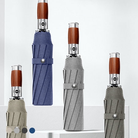 포유렐라 튼튼한 20K 라이트 우드 3단 암막 접이식 휴대용 자동우산 #2