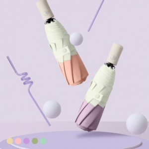 포유렐라 튼튼한 UV차단 투톤 3단 암막 접이식 휴대용 자동우산