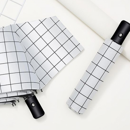 포유렐라 튼튼한 체크무늬 UV차단 3단 암막 접이식 휴대용 자동우산 #5