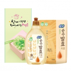 라이온 참그린 순수 발효 곡물 주방세제 용기리필 세트