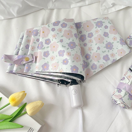 포유렐라 튼튼한 퍼플데이지 UV차단 3단 암막 접이식 휴대용 자동우산 #4