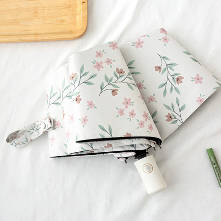 포유렐라 튼튼한 리프 앤 플라워 UV차단 3단 암막 접이식 휴대용 자동우산 #3