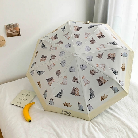 포유렐라 튼튼한 CAT UV차단 3단 암막 접이식 휴대용 자동우산 #5