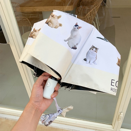 포유렐라 튼튼한 CAT UV차단 3단 암막 접이식 휴대용 자동우산 #6