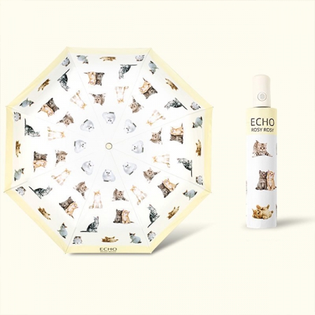 포유렐라 튼튼한 CAT UV차단 3단 암막 접이식 휴대용 자동우산 #7