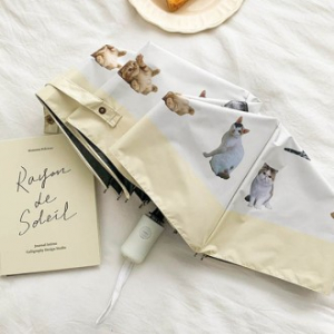 포유렐라 튼튼한 CAT UV차단 3단 암막 접이식 휴대용 자동우산