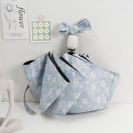 포유렐라 튼튼한 스카이벚꽃 UV차단 3단 암막 접이식 휴대용 자동우산 #5