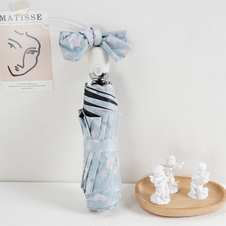 포유렐라 튼튼한 스카이벚꽃 UV차단 3단 암막 접이식 휴대용 자동우산 #6