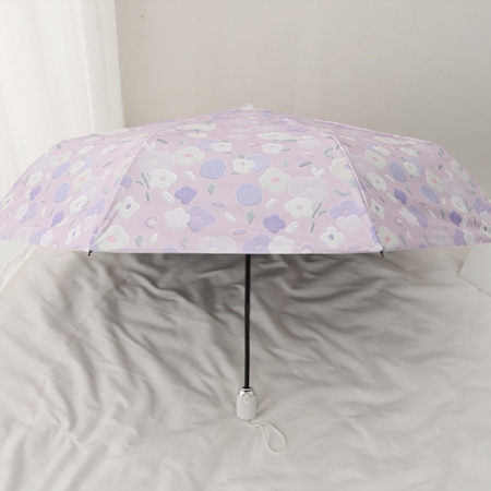 포유렐라 튼튼한 퍼플벚꽃 UV차단 3단 암막 접이식 휴대용 자동우산 #6