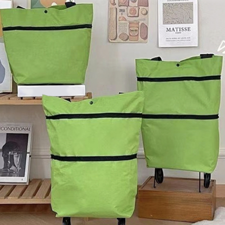 B041 휴대용 접이식 폴딩카트, 바퀴달린 장바구니 캐리어 인쇄 주문제작 시장바구니 캐리어 #2