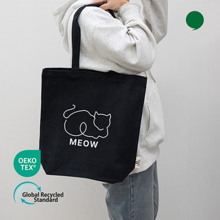 오코텍스 리사이클 스탠다드 에코백 중형 블랙 35cm x 37cm x 10cm #2