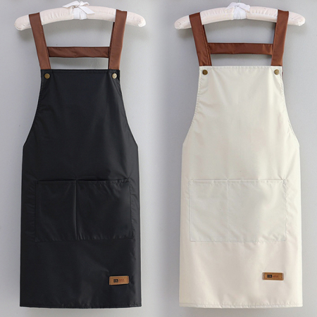 M050 심플 버튼 앞치마, 미용실 애견 미술학원 카페 바리스타 업소용 방수앞치마 인쇄 주문제작 #3