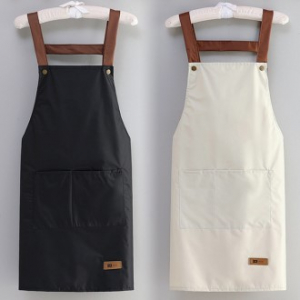 M050 심플 버튼 앞치마, 미용실 애견 미술학원 카페 바리스타 업소용 방수앞치마 인쇄 주문제작