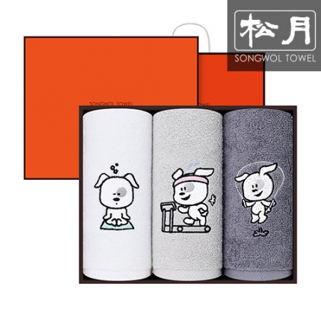 [송월타올] 헬스하는 강아지 30수 타올 150g 3p 세트 #2