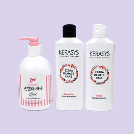 울샴푸 손빨래 펌프형 세제 + 케라스 샴푸 + 케라시스 린스 3종세트 #2