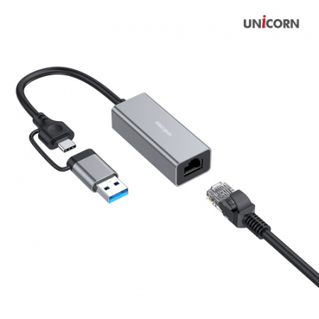 유니콘 USB A타입 + C타입겸용 유선랜카드 100Mbps 알루미늄 바디 CLAN-200AC #4