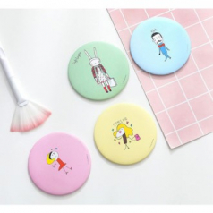 미니 원형 일러스트 손거울