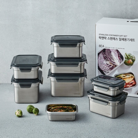 [락앤락] 스텐 하드 밀폐용기 8종 세트 (LST501S8) #2