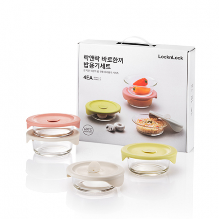 [락앤락] 바로한끼  글라스 밥용기 4P (LLG503S4) #2