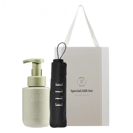 더마음가는 선물set 비건퍼퓸 핸드워시 300ml 1개와 엘르 블랙 3단 수동 우산 1개 #2