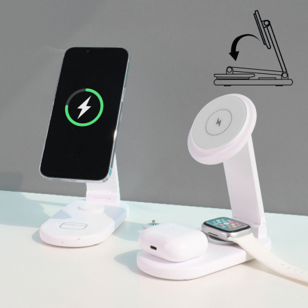 알로꼬 3in1 휴대용 폴딩 접이식 멀티 맥세이프 23W 고속 무선 충전기 애플워치전용 #3