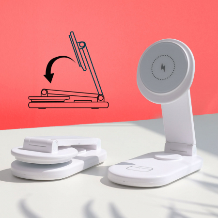 알로꼬 3in1 휴대용 폴딩 접이식 멀티 맥세이프 23W 고속 무선 충전기 애플워치전용 #2