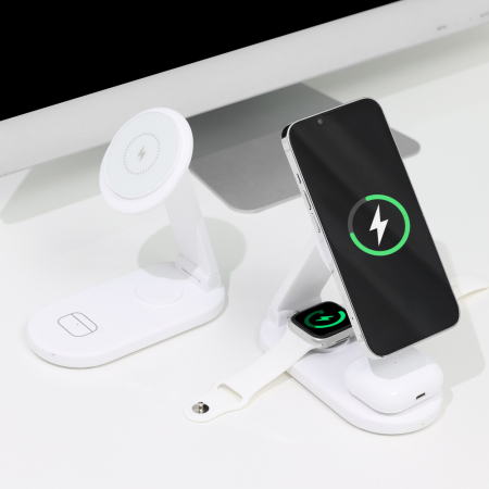 알로꼬 3in1 휴대용 폴딩 접이식 멀티 맥세이프 23W 고속 무선 충전기 애플워치전용 #7