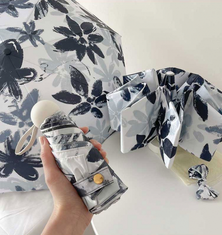 꽃무늬 3단 양산, UV차단 양산, 자외선차단 양우산, 미니 양우산, 여성용 양우산 #2