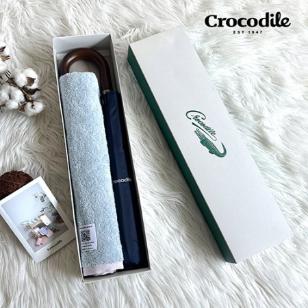크로커다일 2단 우드곡자 우산 + 투톤보다 호텔 수건 #2