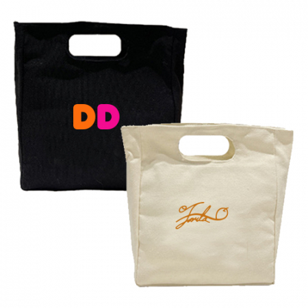 캔버스 미니 쿨러 도시락백 블랙 베이지 #3