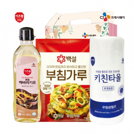 CJ해바라기유, CJ부침가루, CJ키친타올 3종세트 #2