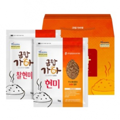 가바쌀 선물세트 3-4호 2종 현미1kg + 찰현미1kg 총 2kg // 선물박스 포장
