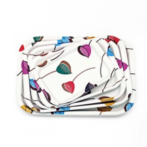 무광 멜라민 직쟁반 연실 대형 1p