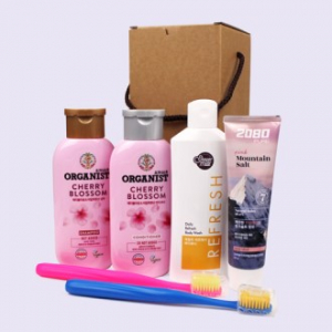 LG오가니스트 샴푸 + 오가니스트 컨디셔너 + 핑크 솔트 치약 + 부케가르니 미세모 칫솔 + 샤워메이트 바디워 세트