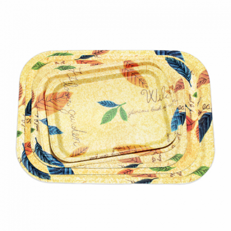 무광 멜라민 직쟁반 낙엽 대형 1p #2